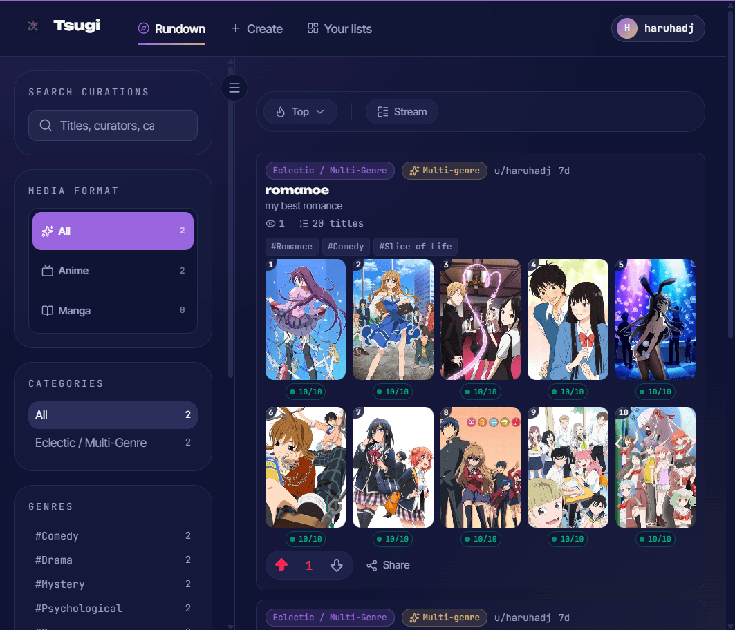 tsugi interface screenshot